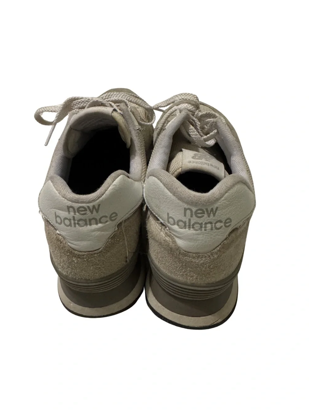 New Balance Grey & White Suede Mesh Sneakers - Picture 4 of 5